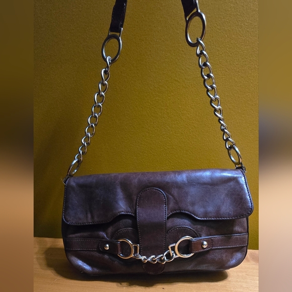 Prague Brown Leather Small Bag Chain Strap - Picture 7 of 7